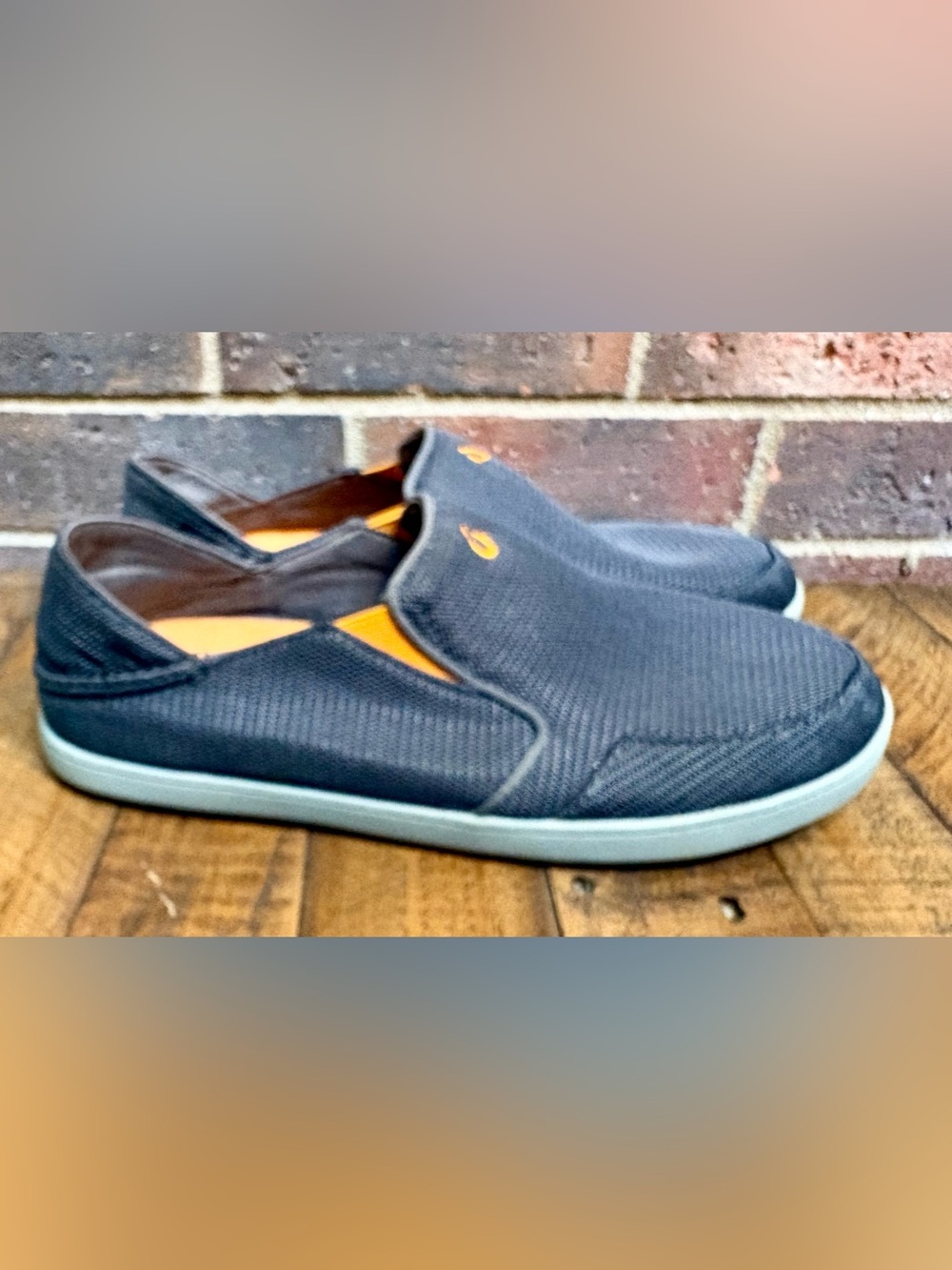 Men’s OluKai Nohea Mesh Slip-On Shoes - Dark Shadow/Dark Shadow - size 13